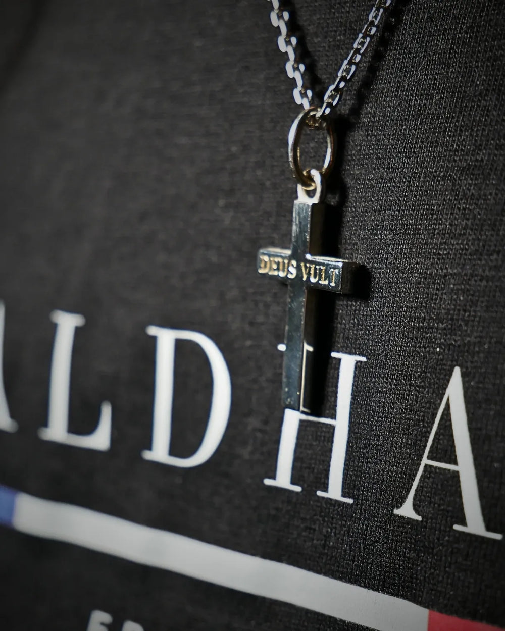 Croix catholique "DEUS VULT" en argent massif