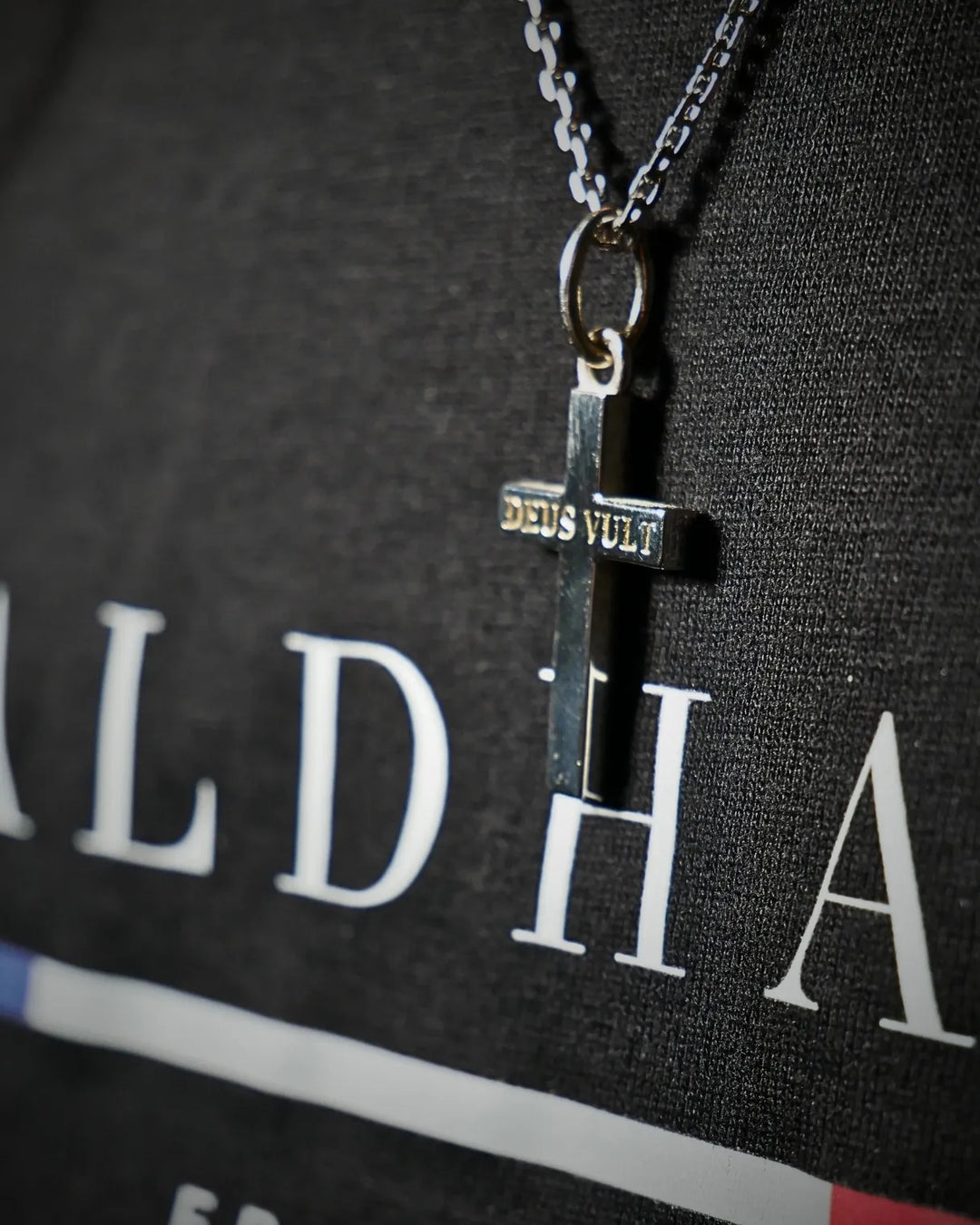 Croix catholique "DEUS VULT" en argent massif
