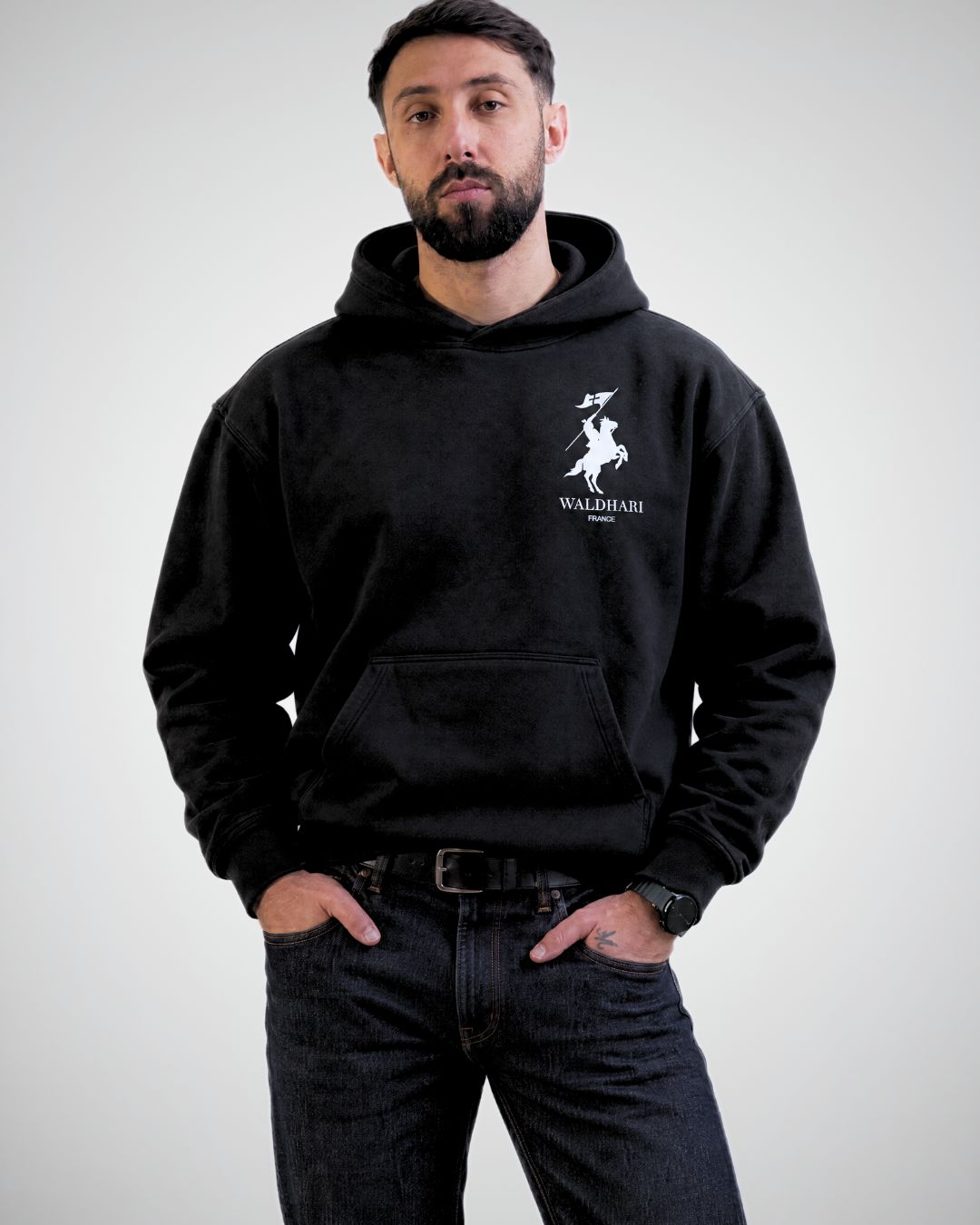Sweat étendard Noir et Blanc Waldhari