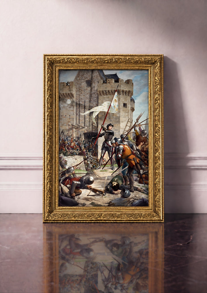 Jeanne d'Arc en armure devant Orléans Waldhari