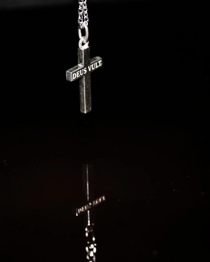 Croix catholique "DEUS VULT" en argent massif